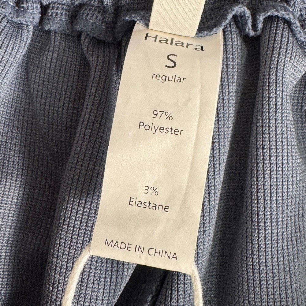 NWT Halara Flex High Waisted Pleated Wide Leg Waffle Work Pants Blue Size S - Picture 6 of 12